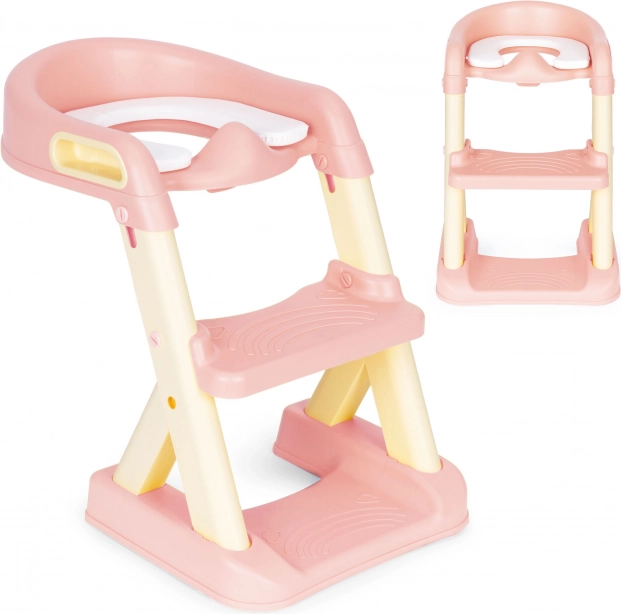 Riduttore WC per bambini con scaletta rosa ECOTOYS
