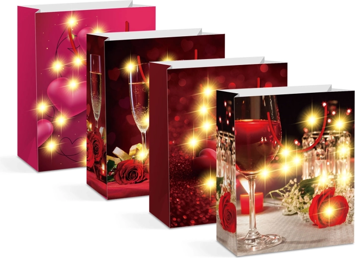Borsa regalo LED con 10 LED bianco caldo - 1 pezzo