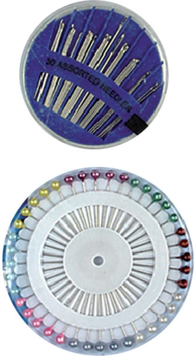 Set di aghi e spilli con testa perlata