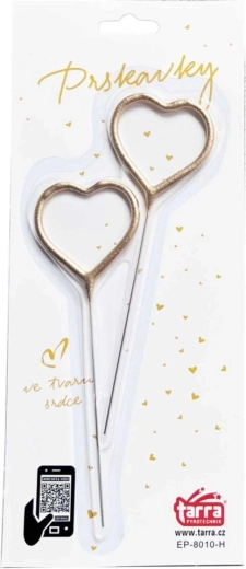 Stelline a forma di cuore dorate 16,5 cm