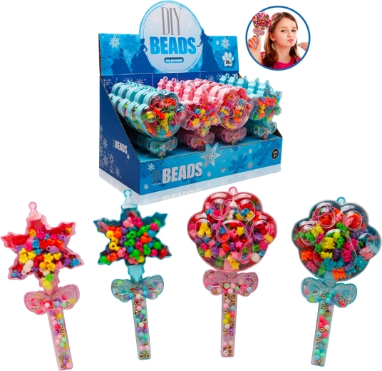 Set creativo di perline da infilare nel bastoncino, 4 tipi