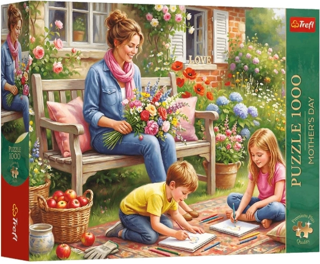 Puzzle Premium Plus famiglia in giardino 1000 pezzi