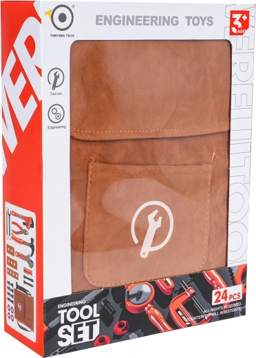 Set di attrezzi per bambini con borsa a tracolla, 24 pezzi