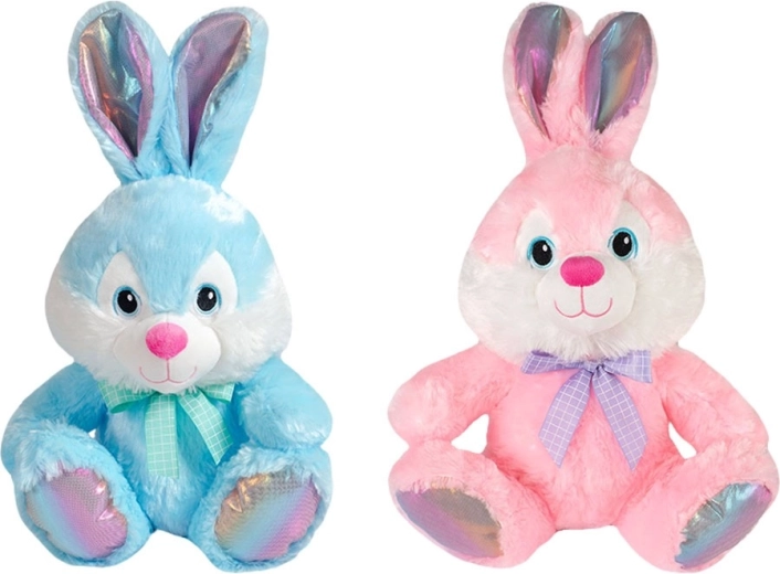 Coniglio di peluche seduto 43 cm rosa o blu