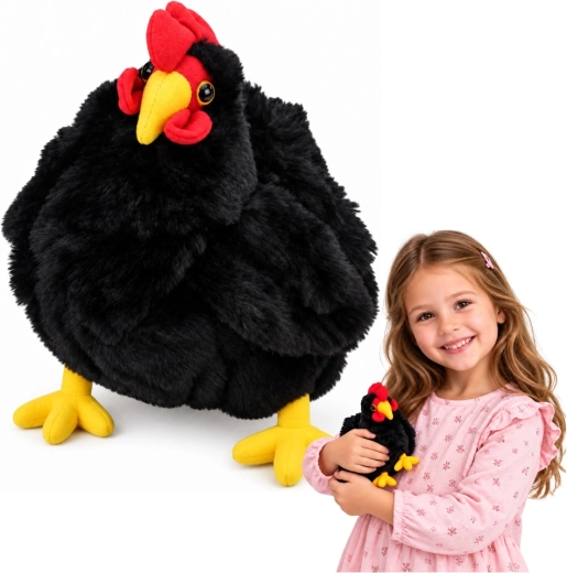 Gallina nera di peluche 20 cm