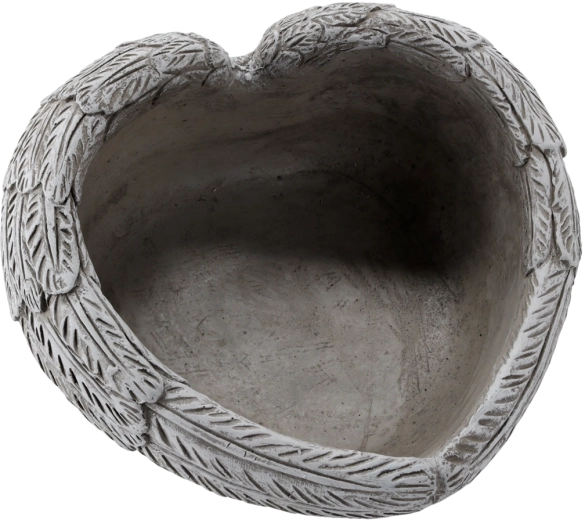 Vaso da fiori in cemento a forma di cuore, grigio 23 × 23 × 12 cm