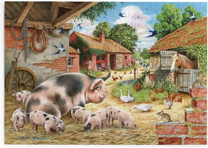 Puzzle Maialini nella fattoria con 500 pezzi grandi