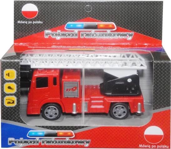 Auto di soccorso con modulo vocale in polacco e luci