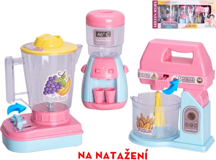 Set di elettrodomestici da cucina a carica manuale in colori pastello per bambini