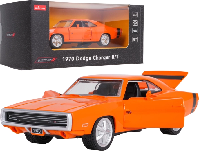 Modello in metallo Dodge Charger R/T 1970 arancione 1:36 RASTAR