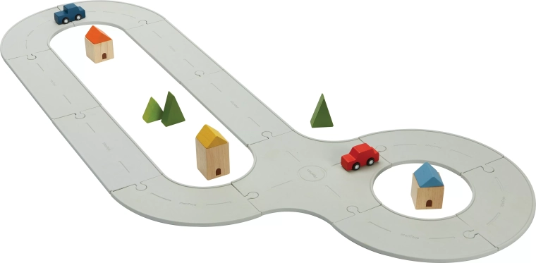 Pista in gomma per auto e trenini PlanToys