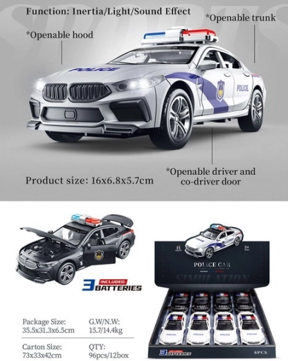 Auto della polizia con luci e suoni 15 cm