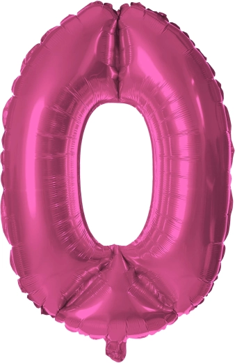 Palloncino in foil cifra 0 30 cm rosa TORO