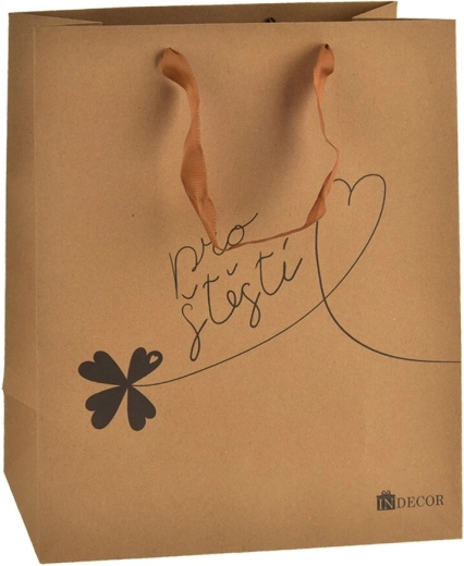 Borsa regalo Per fortuna marrone 26 × 10 × 32 cm