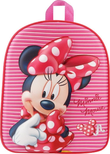 Zaino per bambini 3D Minnie Mouse rosa a righe 31 cm