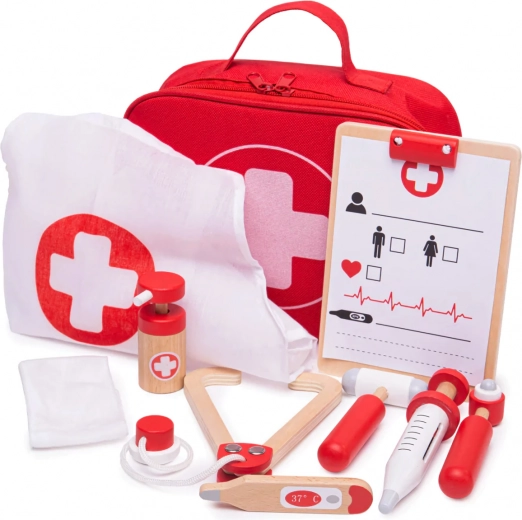 Valigetta del dottore BIGJIGS TOYS – set medico in legno per bambini