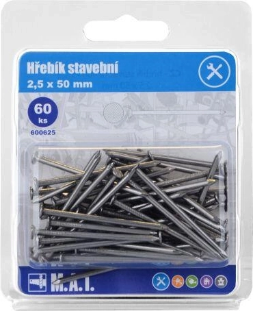 Chiodi da costruzione 50 × 2,5 mm, 60 pz