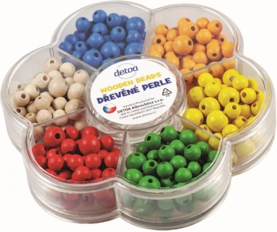 Detoa perline di legno a fiore – colorato set creativo per infilare