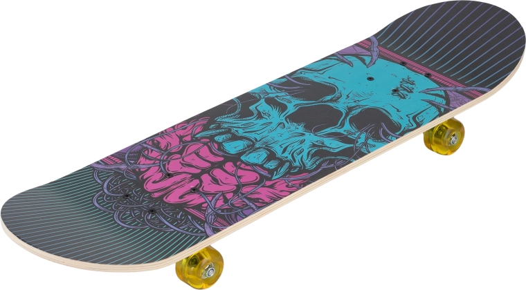 Skateboard Sparkys Skull 31" turchese con teschio