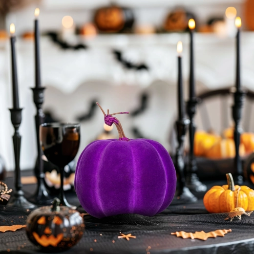 Decorazione di Halloween a forma di zucca viola 16,5 cm