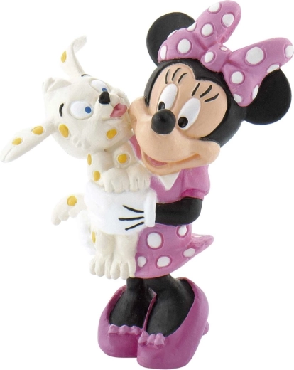 Minnie Mouse con cagnolino figurina dipinta a mano