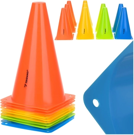 Coni da allenamento 10 pz TRIZAND 23 cm – segnalatori sportivi colorati