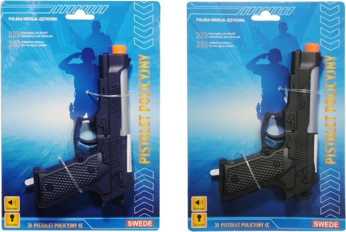 Pistola della polizia con modulo sonoro in polacco - 1 pezzo