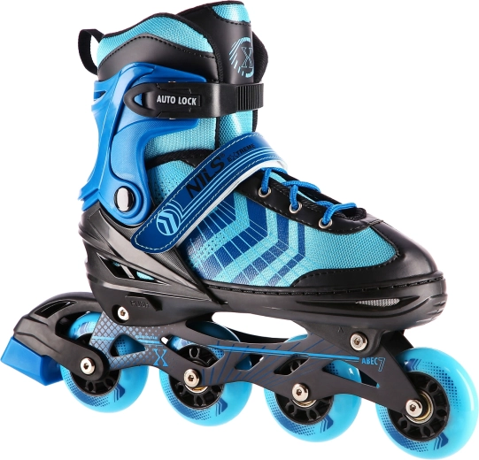 Pattini a rotelle e pattini da ghiaccio invernali 4 in 1 NILS Extreme blu-nero – S (29-33)