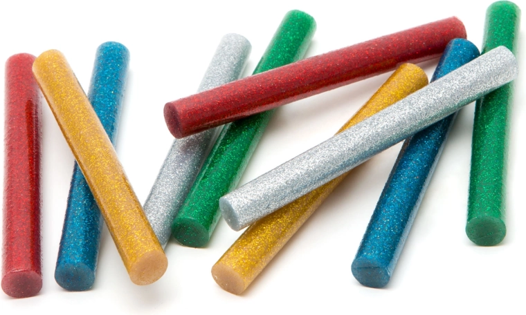 Bastoncino colorato glitterato di colla a caldo per pistola incollatrice da 11 mm - 1 pezzo