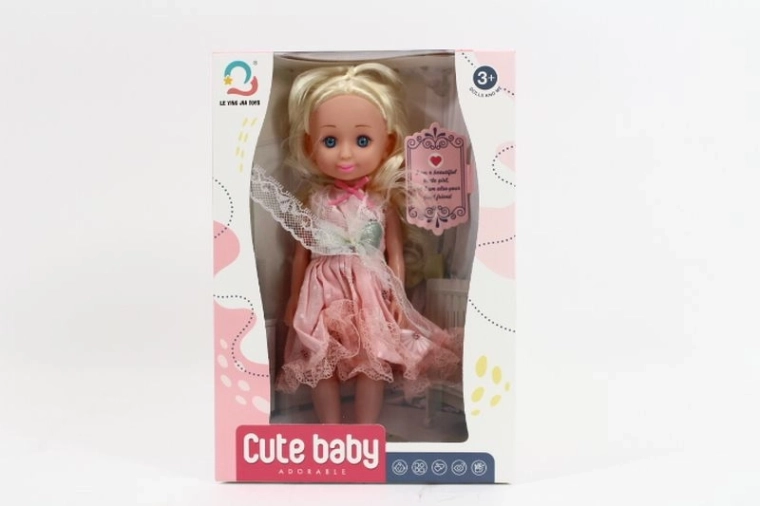 Bambola da 27 cm in abito rosa