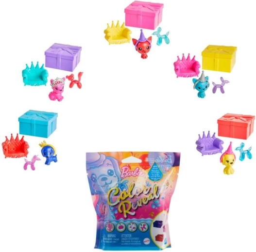 Barbie Color Reveal animaletto da festa - 1 pezzo