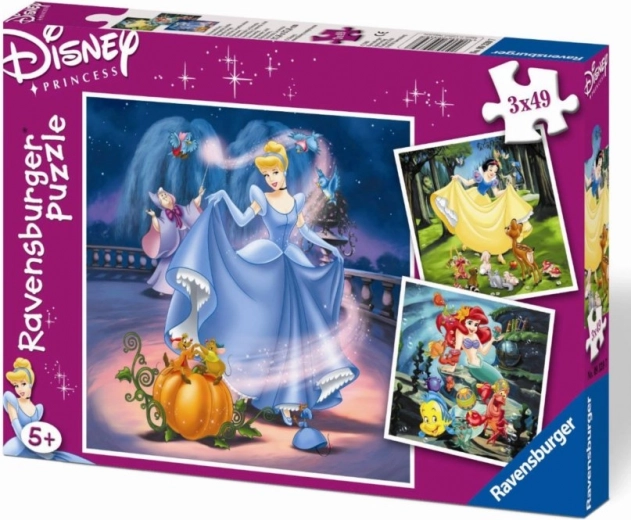 Puzzle Ravensburger Disney principesse Biancaneve, Cenerentola e Ariel 3×49 pezzi