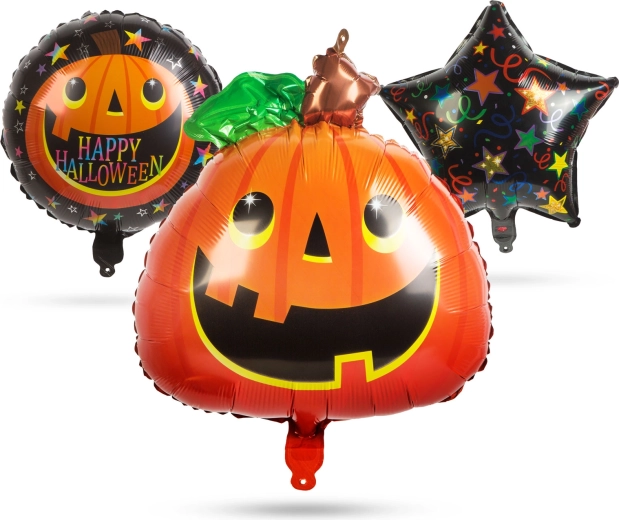 Set di palloncini in foil di Halloween a forma di zucca - 5 pezzi
