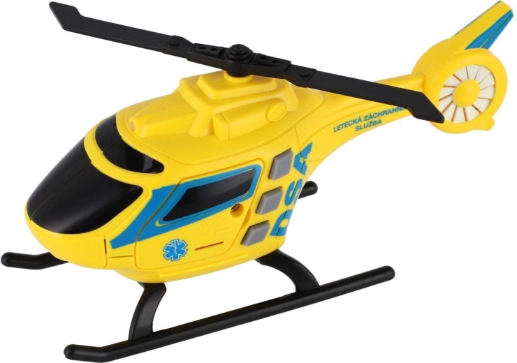 Elicottero del servizio di soccorso aereo DSA con luci e suoni