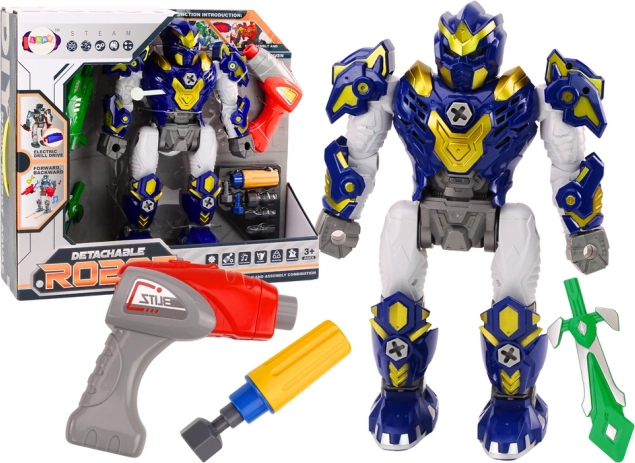 Robot avvitabile con trapano, luci e suoni – blu