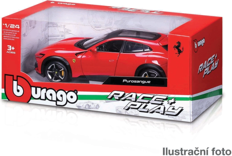 Bburago Ferrari 1:24 – modelli in metallo Race & Play (assortimento)