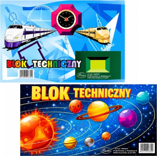 Blocco tecnico A3 bianco, 10 fogli, 160 g/m² Protos