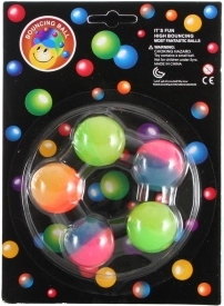Palline rimbalzanti neon – set da 5 pezzi