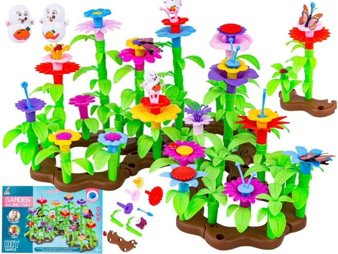 Set di costruzioni giardino fiorito – kit per costruire una composizione floreale da 130 pezzi