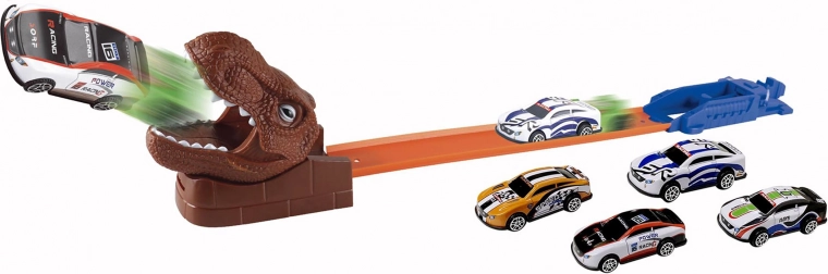 Pista di lancio Dino con 4 auto in metallo