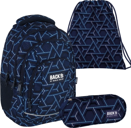Set scolastico BackUP Ion 3 in 1 (zaino, astuccio etui e sacca)