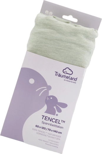 Träumeland lenzuolo con angoli Tencel uni desert sage