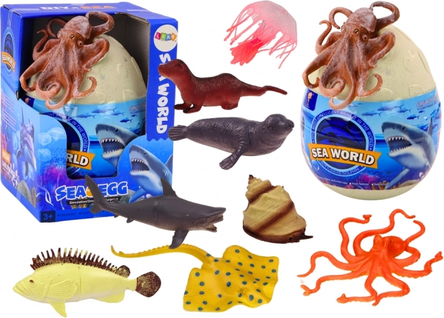 Uovo con creature marine Figure Piante Polpo 26 pz