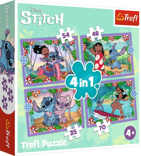 Puzzle Lilo & Stitch 4v1 Giorno Pazzo Trefl