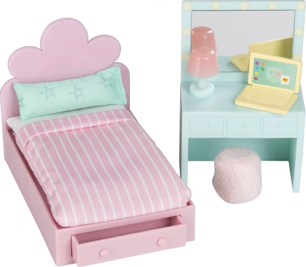Set di mobili Lundby per la cameretta degli adolescenti nella casa delle bambole