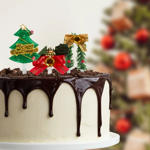 Decorazioni natalizie 3D per torta, 10 cm, 3 pezzi