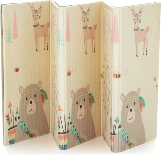 Tappetino da gioco pieghevole in schiuma PETITE&MARS Campy Elephant & Fox