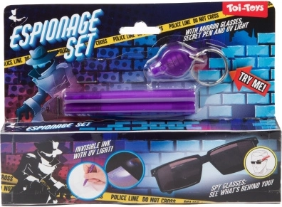 Set da spia con occhiali e penne UV