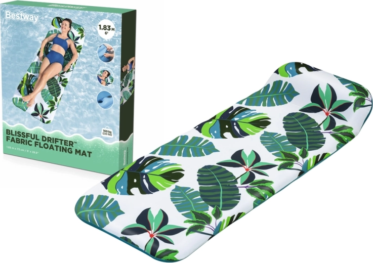 Materassino gonfiabile da acqua con stampa di foglie di palma