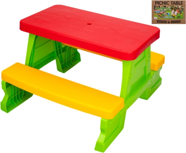 Tavolo da picnic da giardino per bambini Dorex con panche rosa